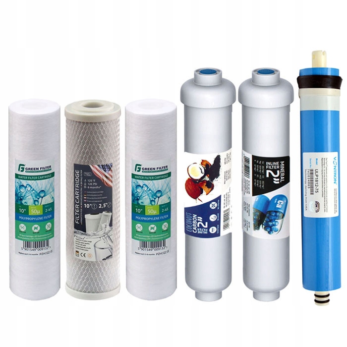 Komplet wkładów do RO6 z membraną osmotyczną Gw
