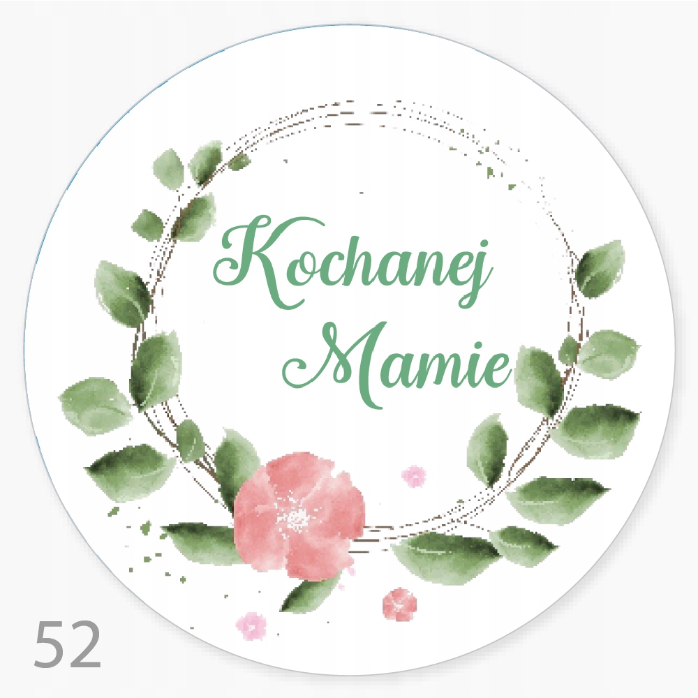 

Etykieta,naklejka Kochanej Mamie FI55 Duża 48 szt