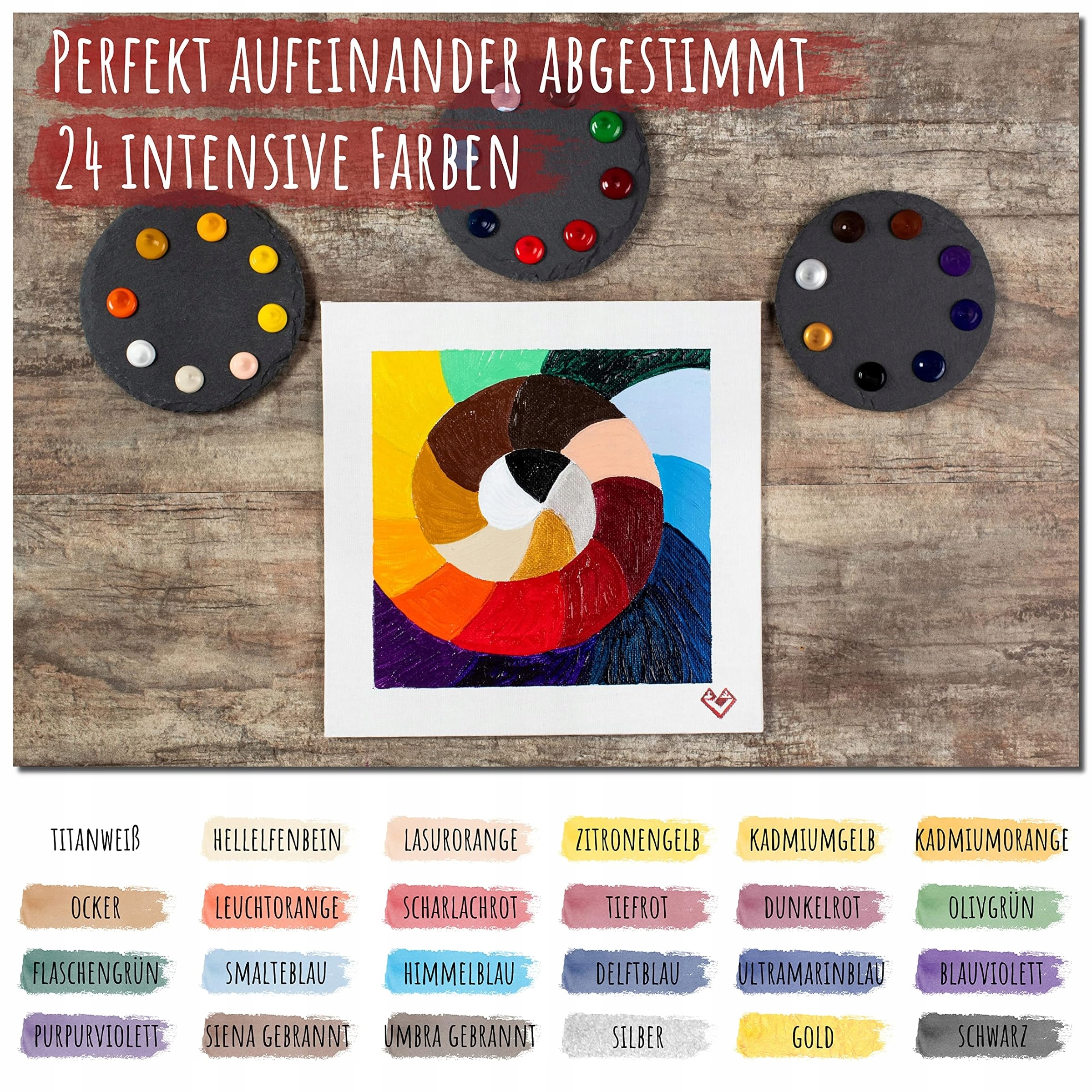 Sada akrylových barev Lieberge Premium Sada 24 intenzivních barev 12ml