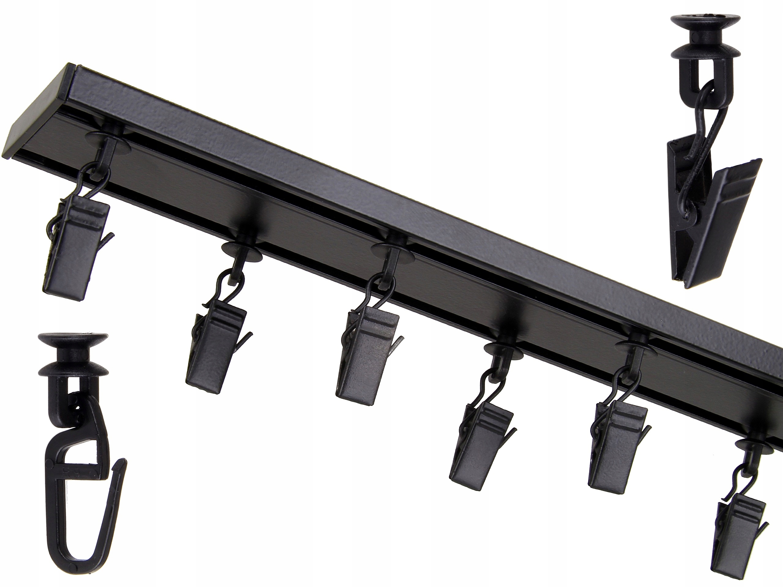 

Karnisz Szyna Sufitowa Alu Slim Czarny Mat 280 cm