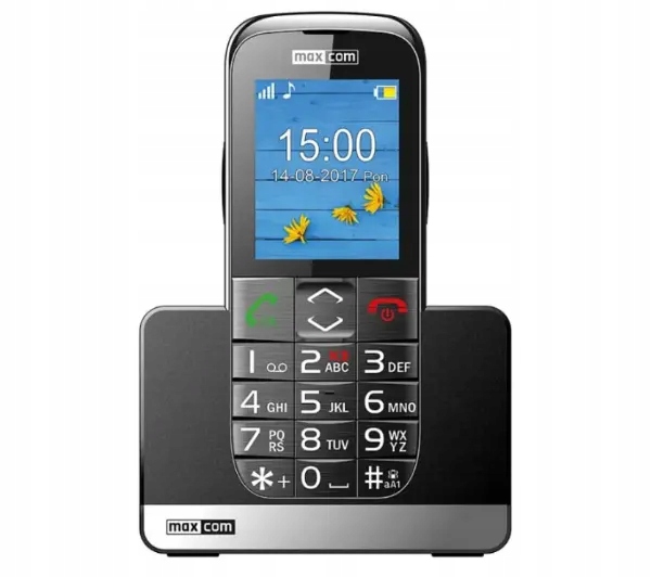 Telefon komórkowy Maxcom Comfort MM720 Sos podstawka z ładowarką