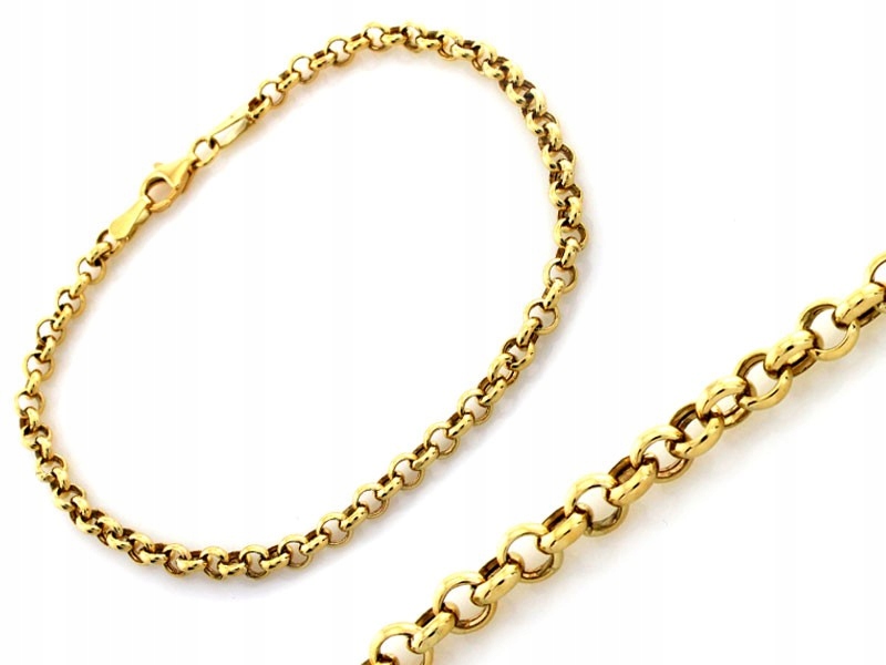 Bransoletka złota łańcuszkowa 585 4.26g błyszcząca elegancja 14k