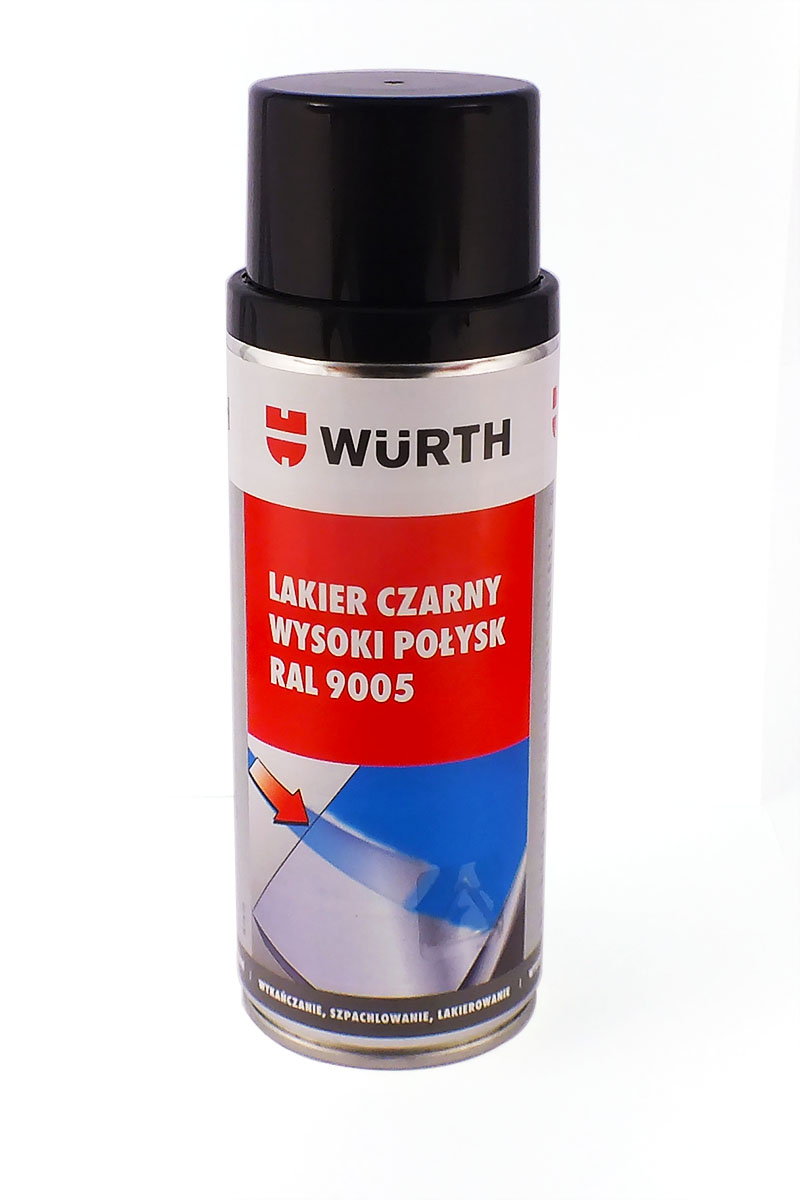 Wurth Lakier Wysoki Połysk Czarny RAL9005 400 ML