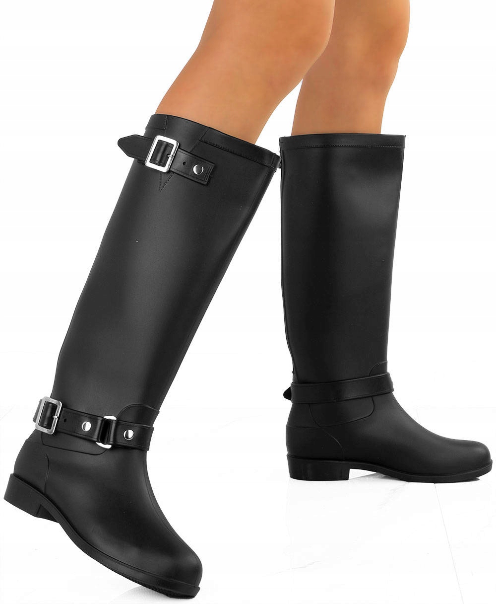 

Czarne Matowe Wysokie Kalosze Gumowce 38