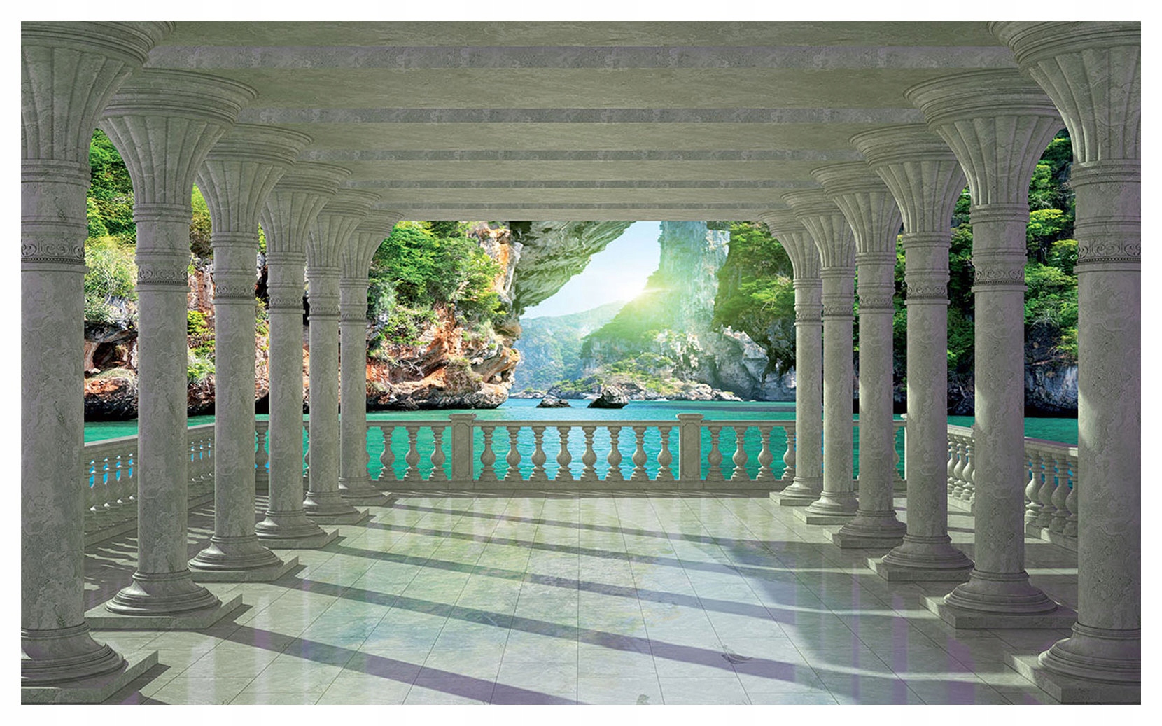 Fototapeta Terasa výhľad na more slnko vinylová 312x219 lepidlo