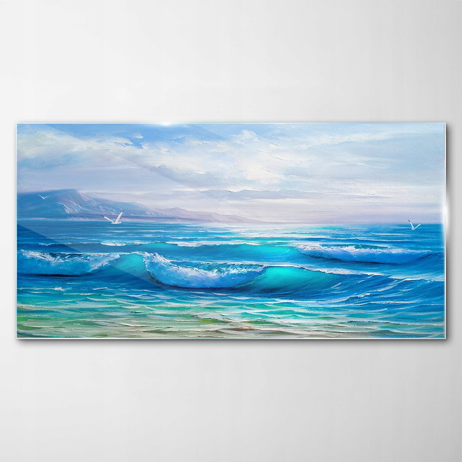 Obraz na skle Dekor More Krajina Vlny 140x70