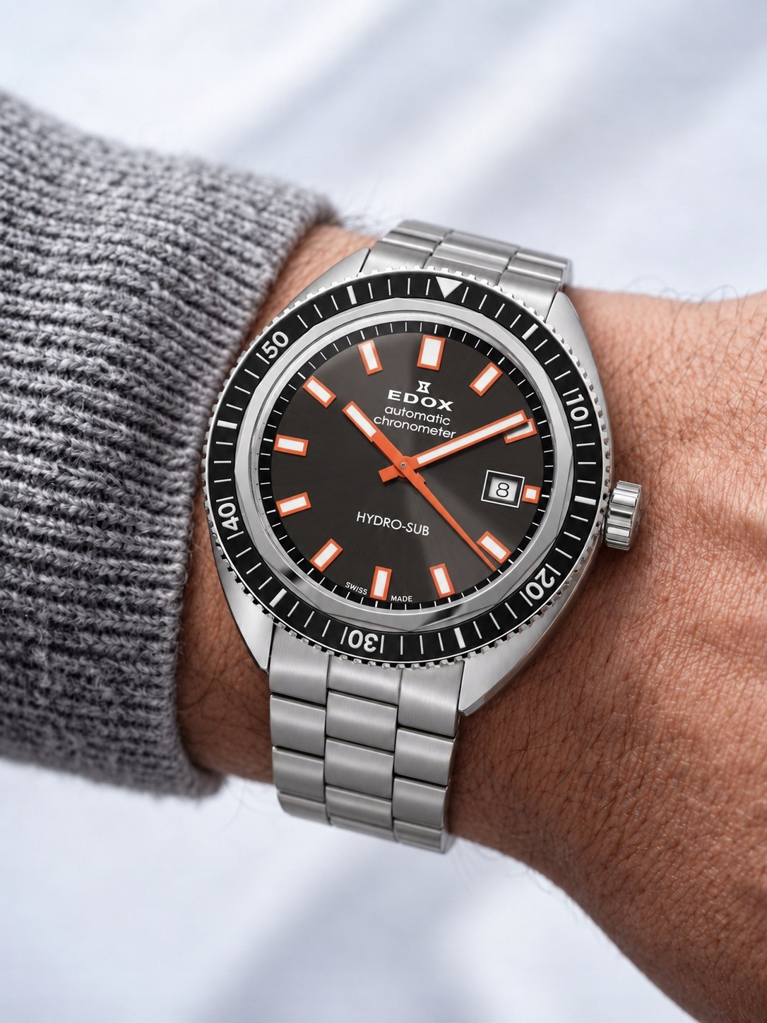 Edox Hydro-sub Date Automatic 80128-3NM-GINO 42mm 30ATM