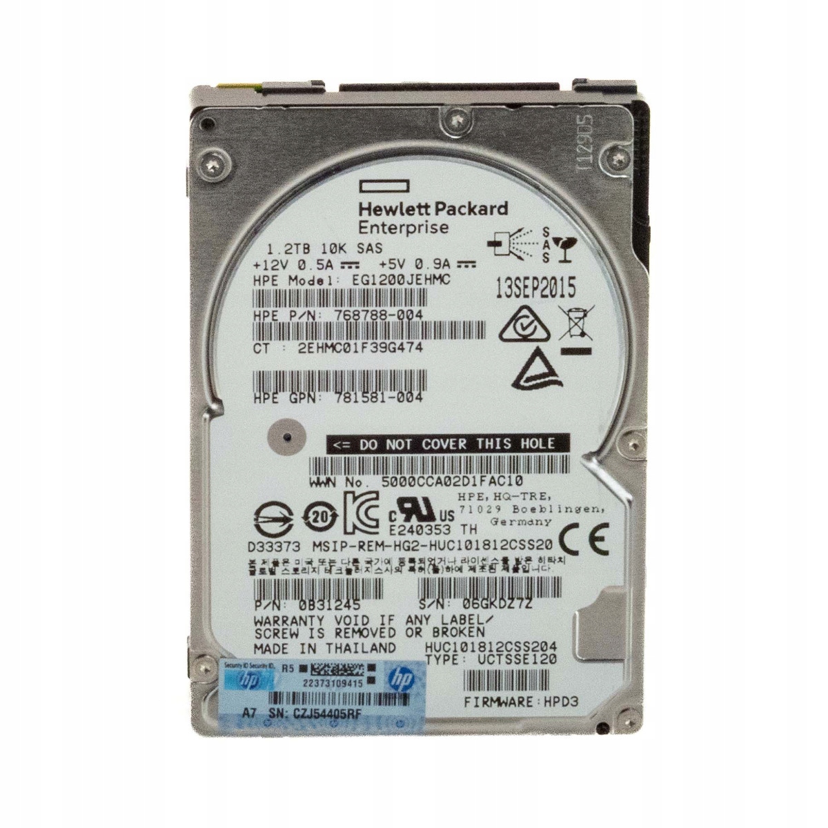 Hp 768788-004 1.2TB 10K 128MB SAS-3 2.5'' EG1200JEHMC