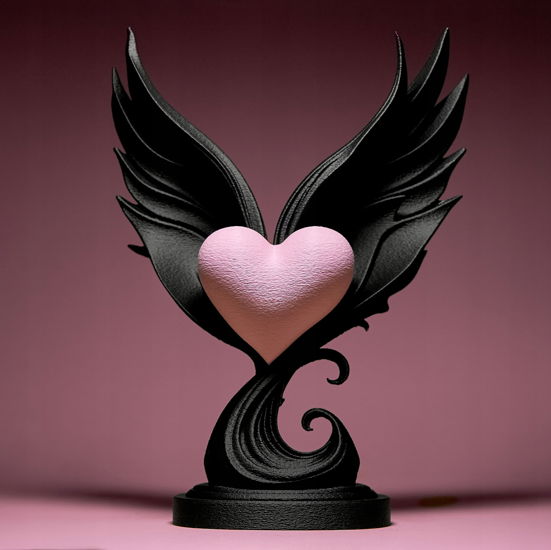 Srdce s křídly Figurka Soška 3D dekorace 15 cm Dárek Valentýna