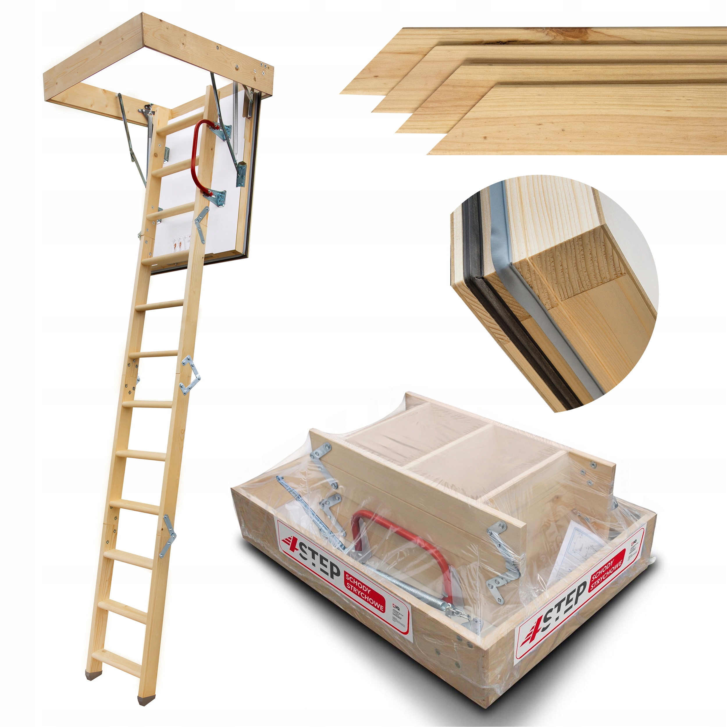 Půdní schody Nordic 87 mm 90x70 0,44W/m2K Výlez Maskovací lišty Set