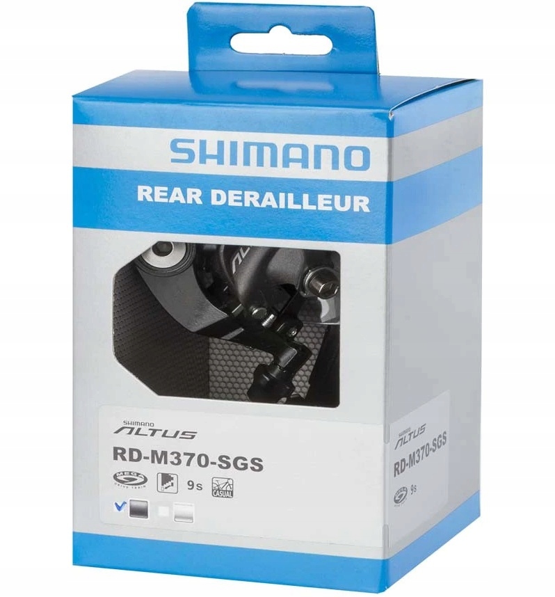Przerzutka tylna Shimano Altus RD-M370 Sgs 9 rz. Polska dystrybucja Box