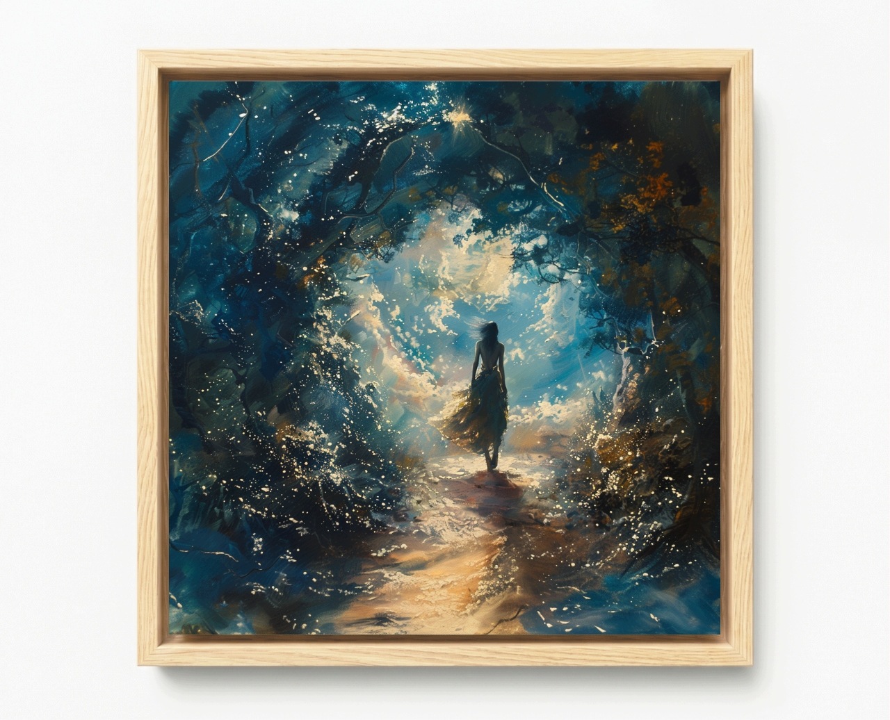 Obraz Rám American Box Žena Postava Záhrada Prechádzka Chodba Tunel 60x60