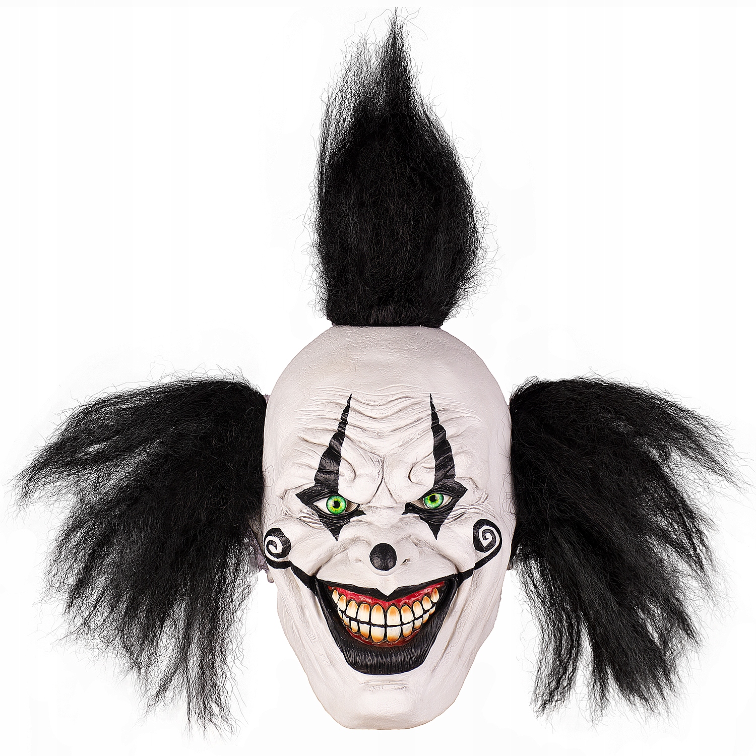 Starší maska na Halloween Klaun Černé vlasy Halloweenský kostým