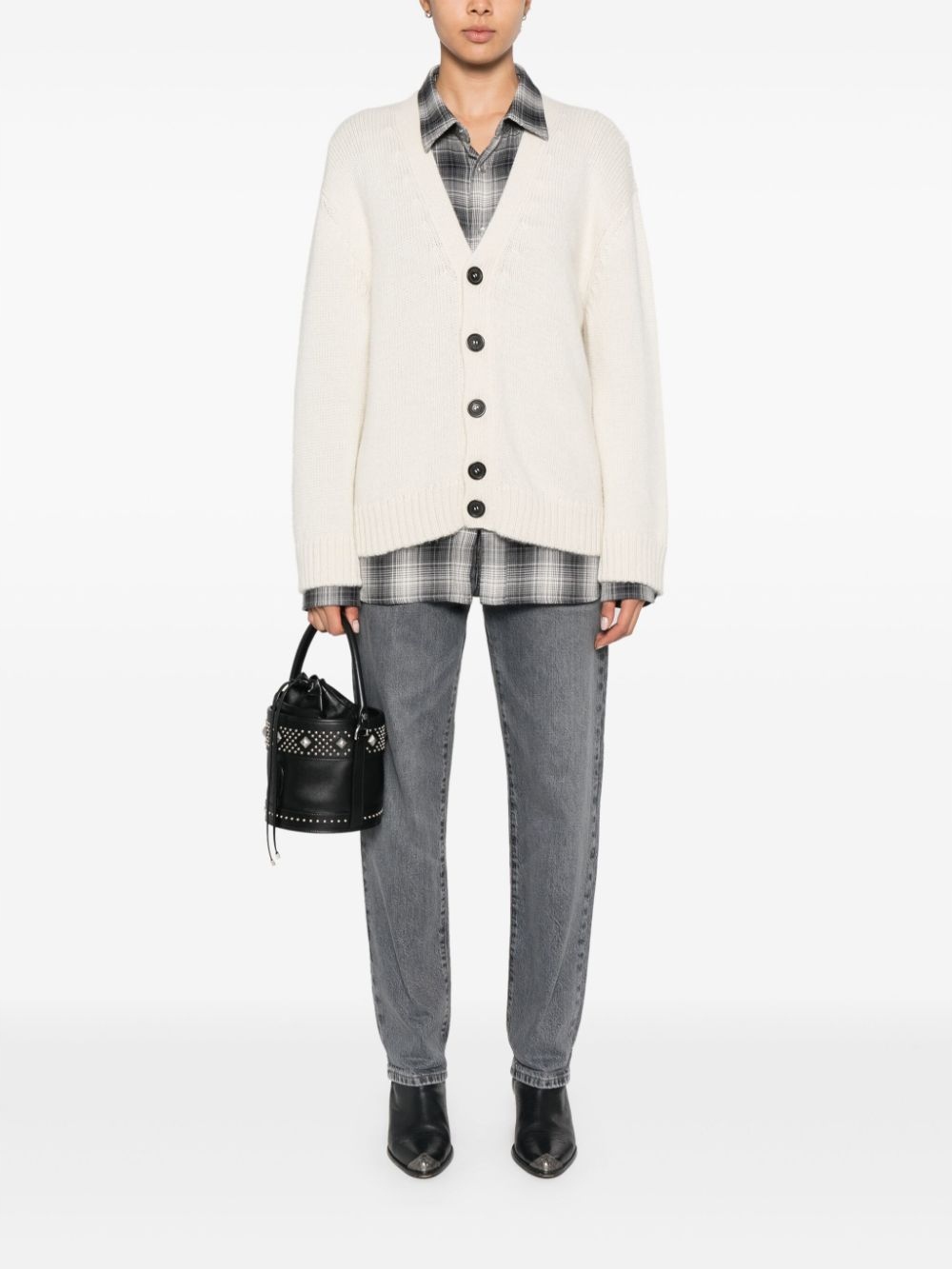 Šedé džíny rovného střihu Relaxed Frame 24