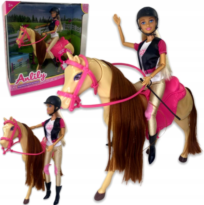 

Lalka Barbie Z Koniem Jazda Konna Koń Ruchomy