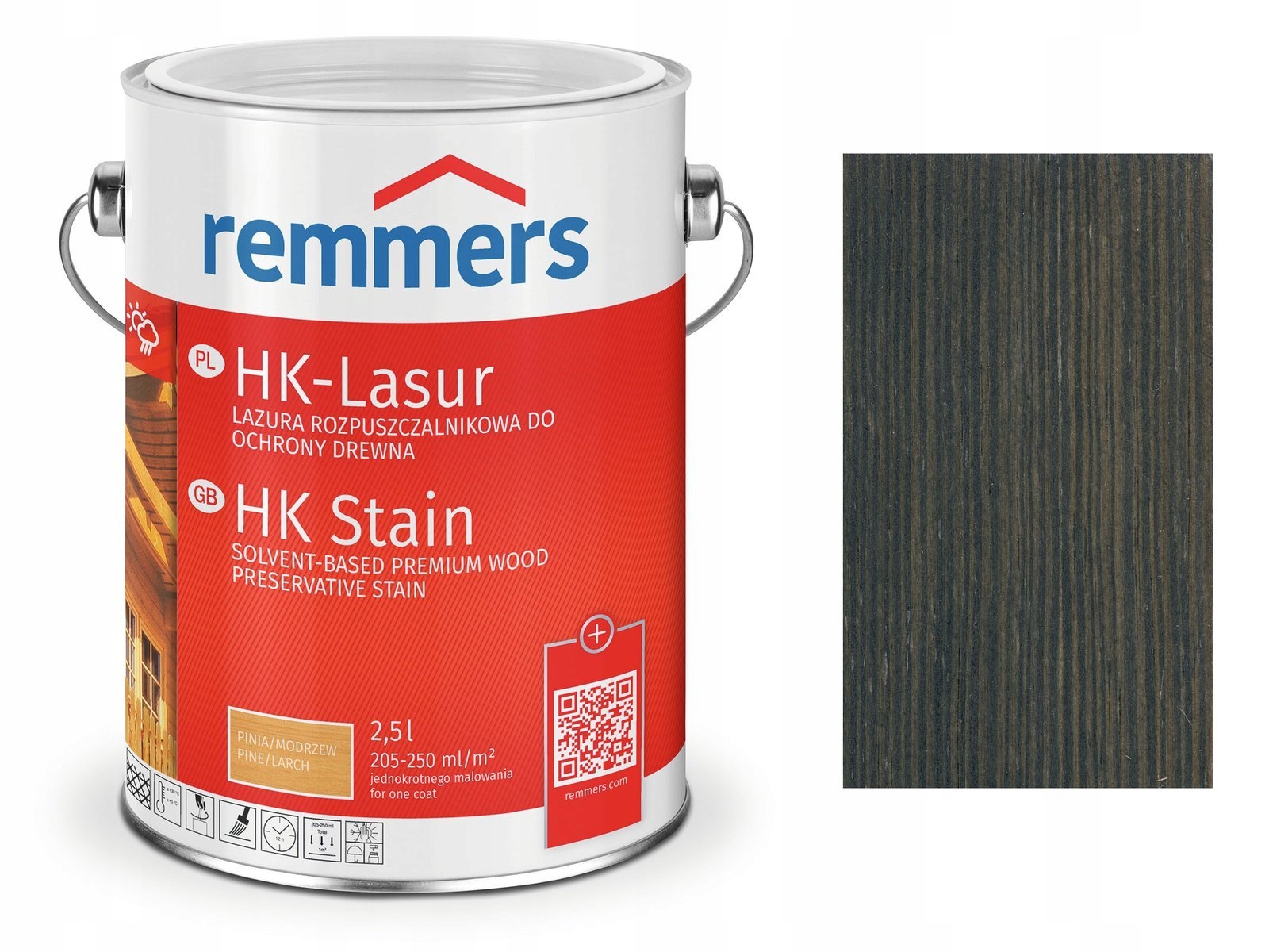 

Remmers HK-Lasur impregnat do drewna 5 L Antracyt