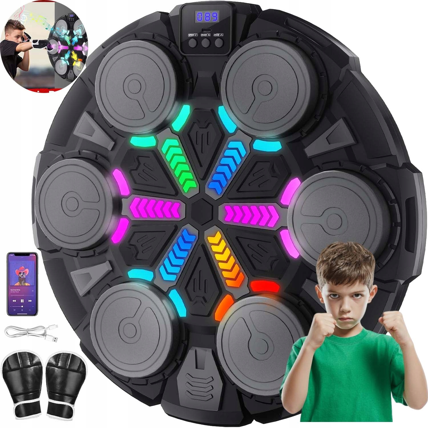 Music Boxing Machine 500MAH 3.7V 3 Trybów Bluetooth Rękawice Dla Dzieci
