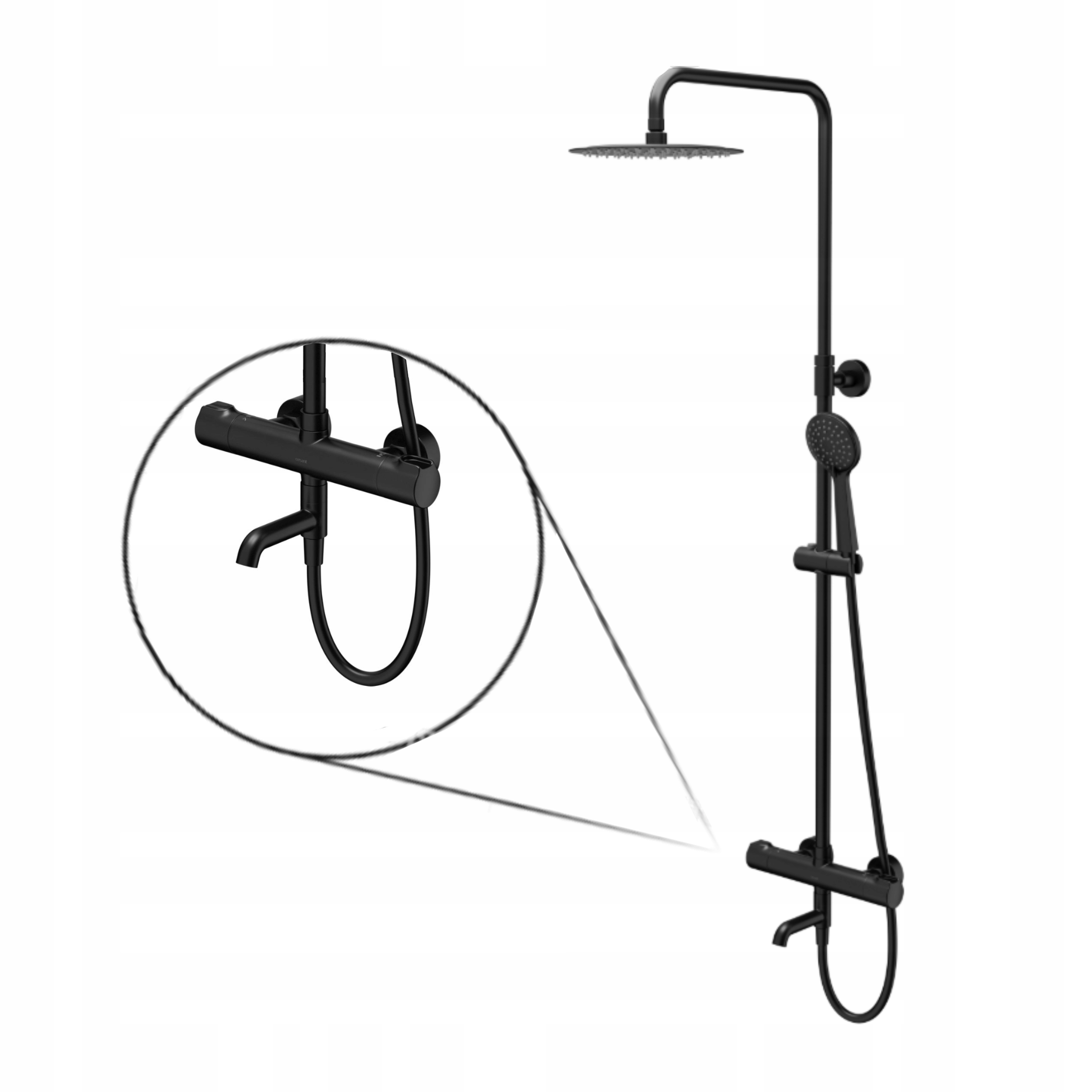 Stříkací sloupek Cersanit City s termostatickou baterií, černý na omítku