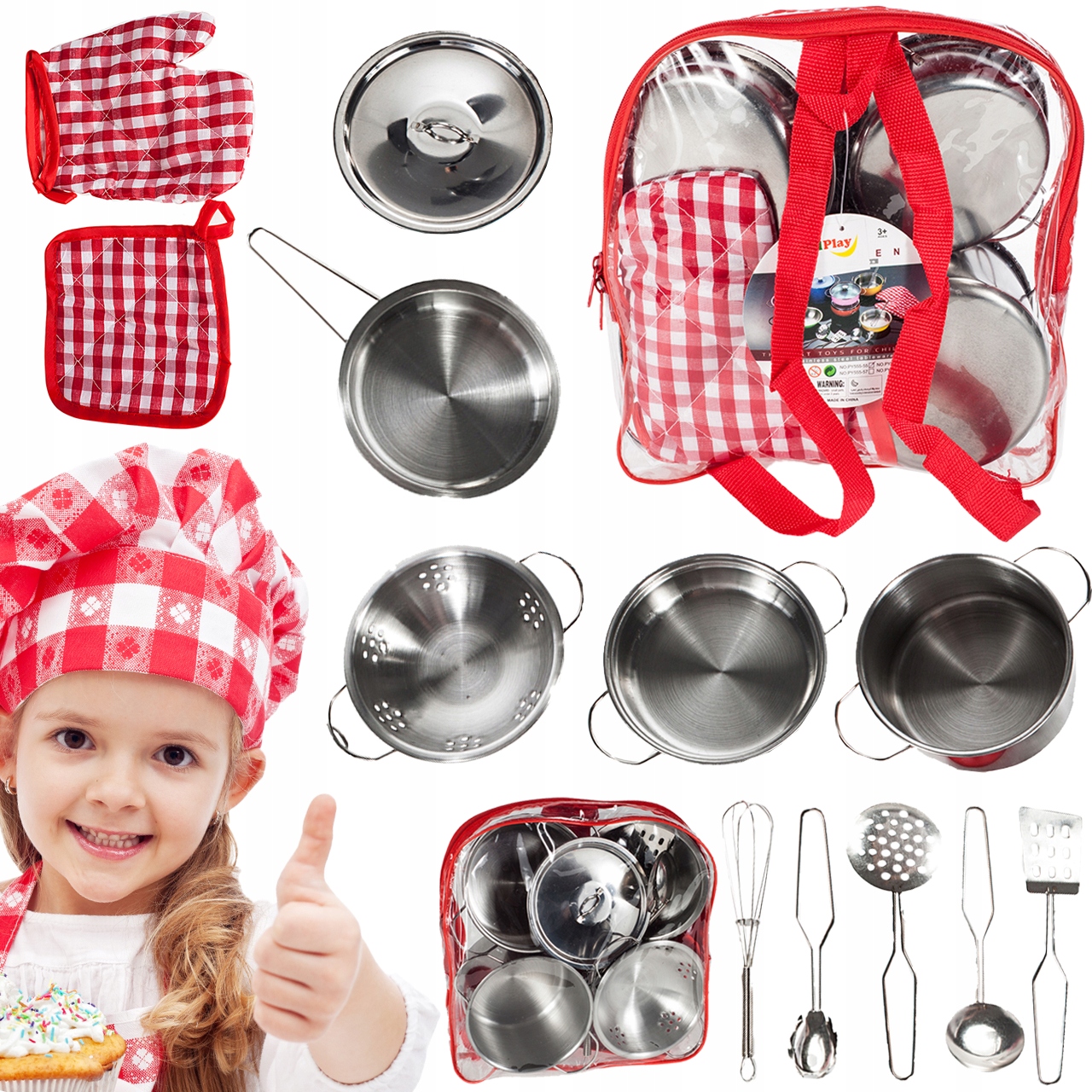 SET TÖPFE, KÜCHENSET, RUCKSACK AUS METALL