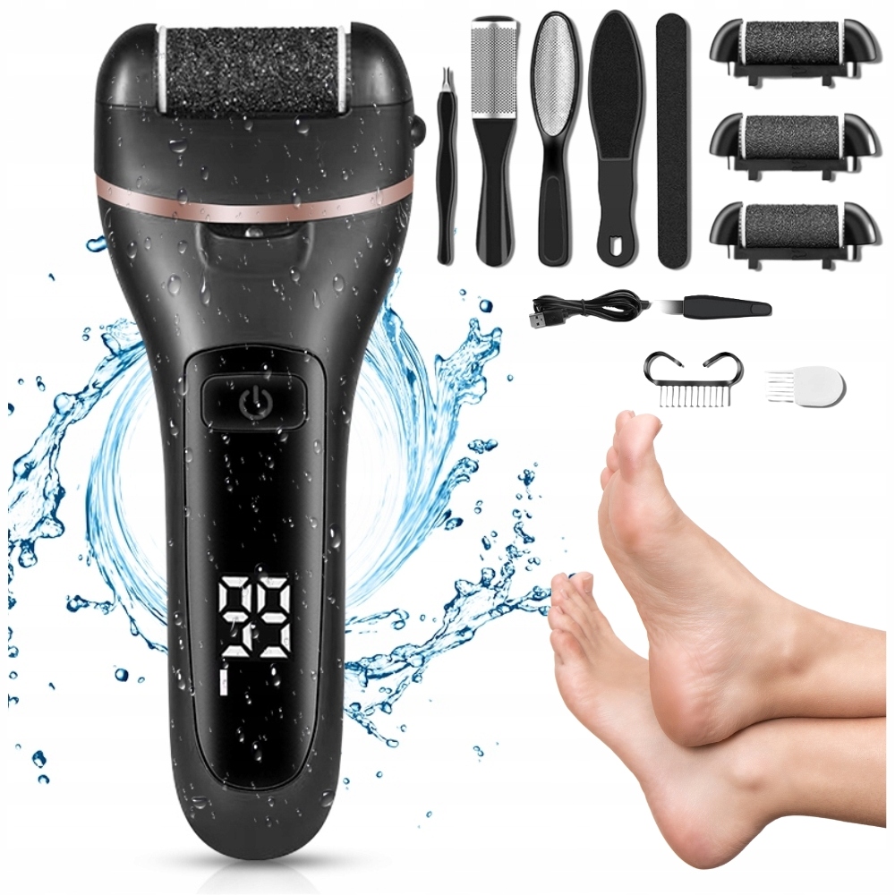 Elektrický Pilník Na Paty A Nohy Struhadlo Bruska Bezdrátová Sada 3 Válečků