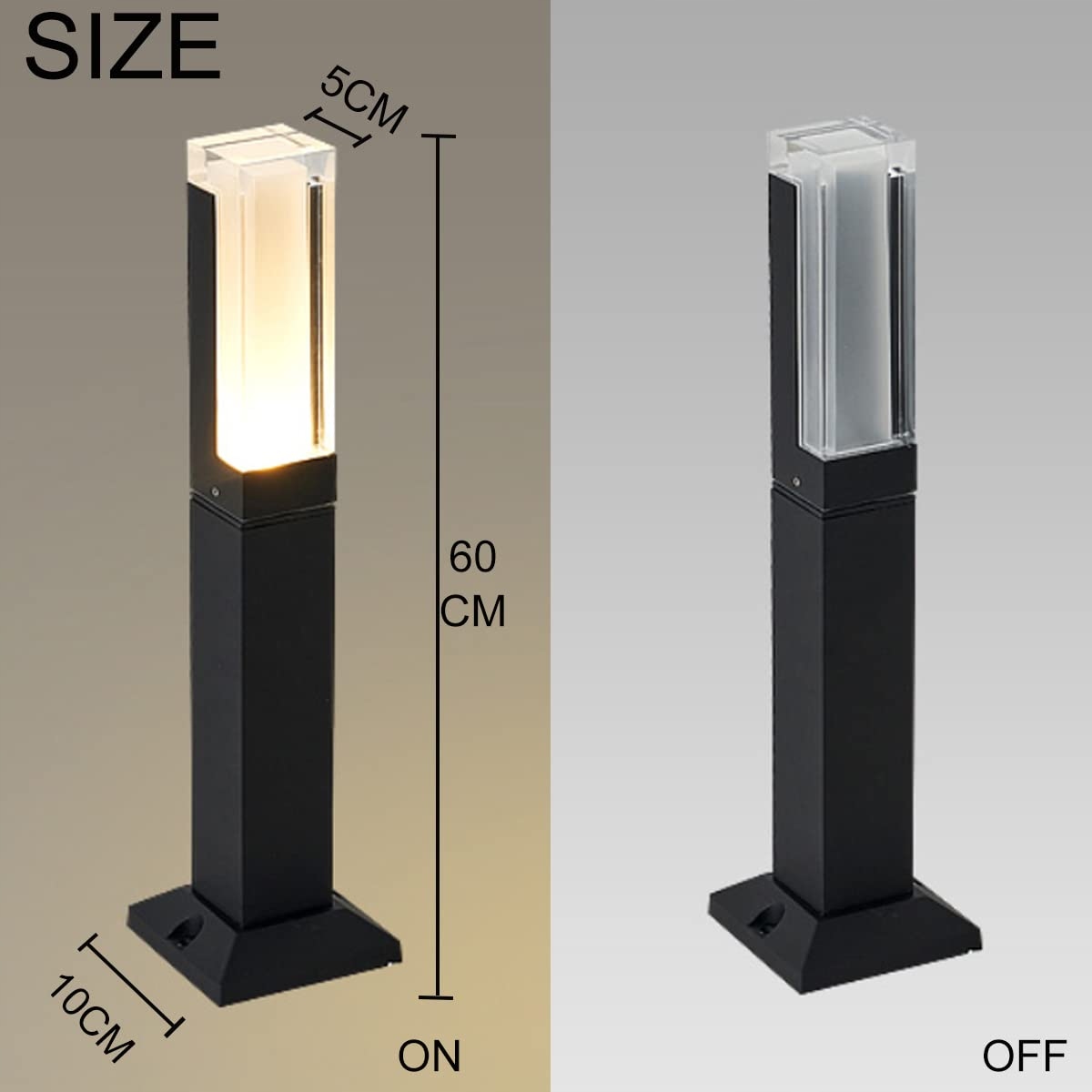 ZTWLEED 2 Sztuki LED Lampy Ogrodowe 6W Zimne IP65 Wodoodporne 60CM — miniatura 5