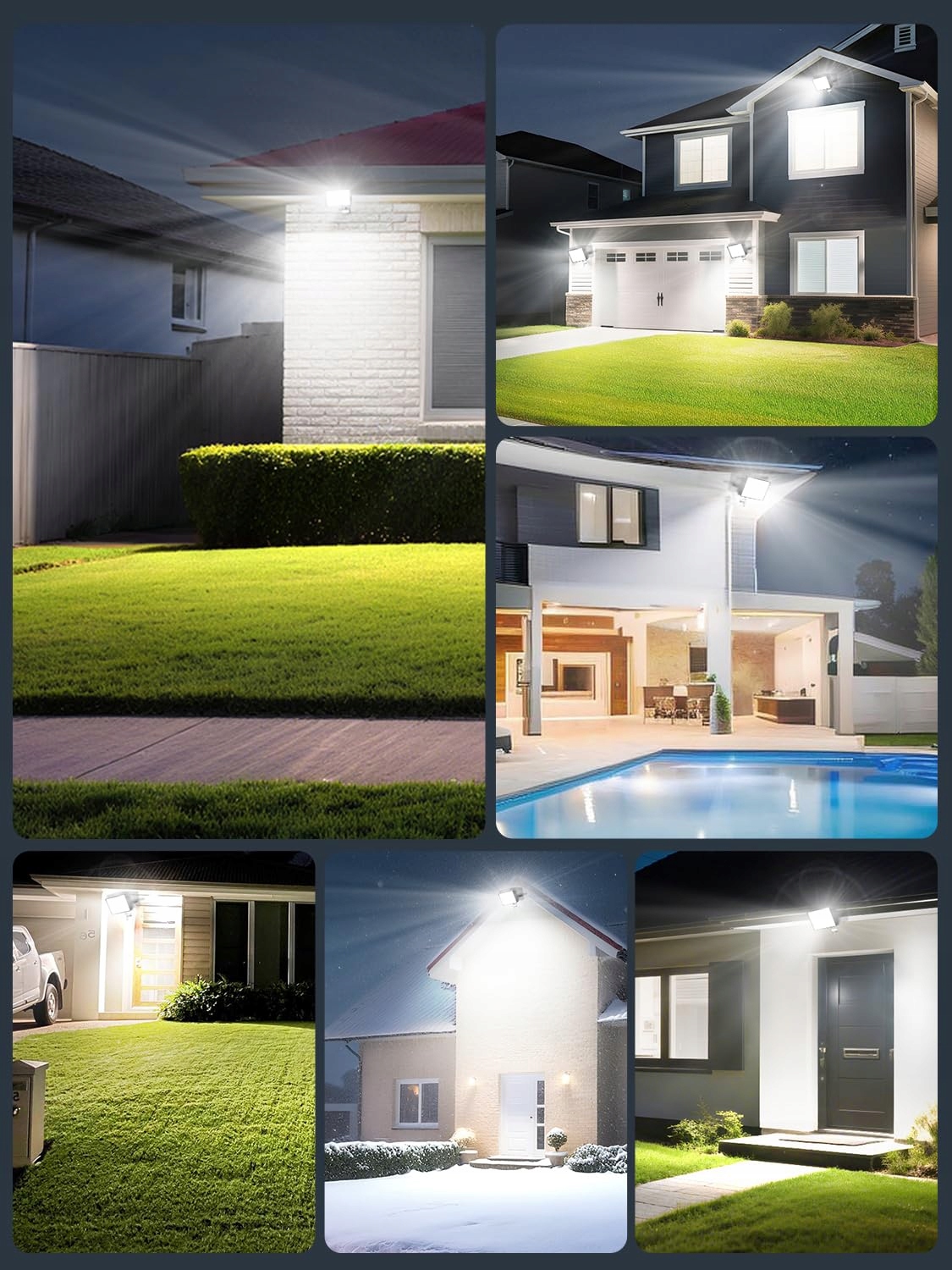 LITGLOBE LED Reflektor Zewnętrzny 100W 2 Sztuki Superjasny IP66 Ogród — miniatura 7