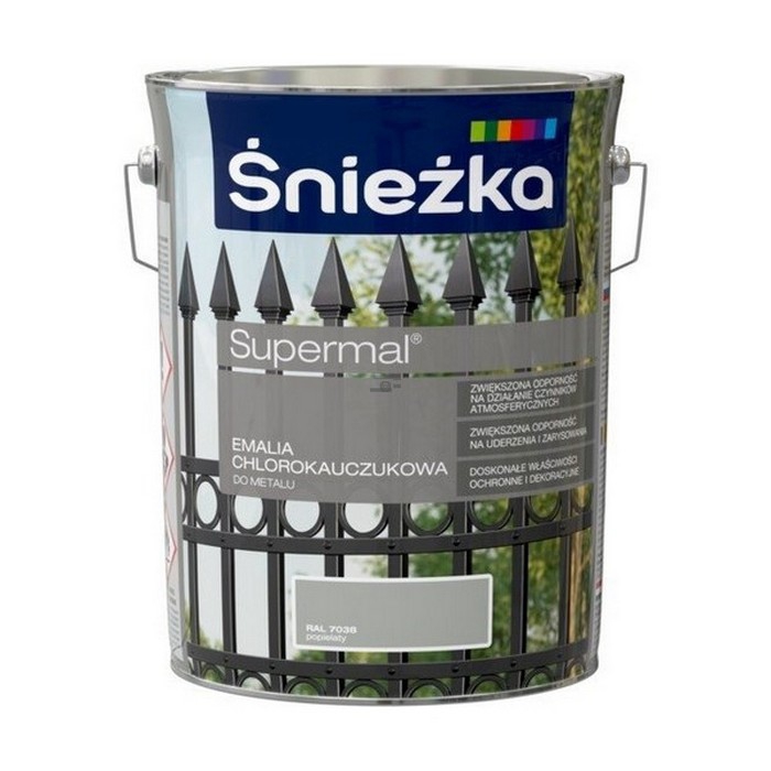 Śnieżka Chlorokauczuk Popielaty RAL7038 5L farba emalia chlorokauczukowa