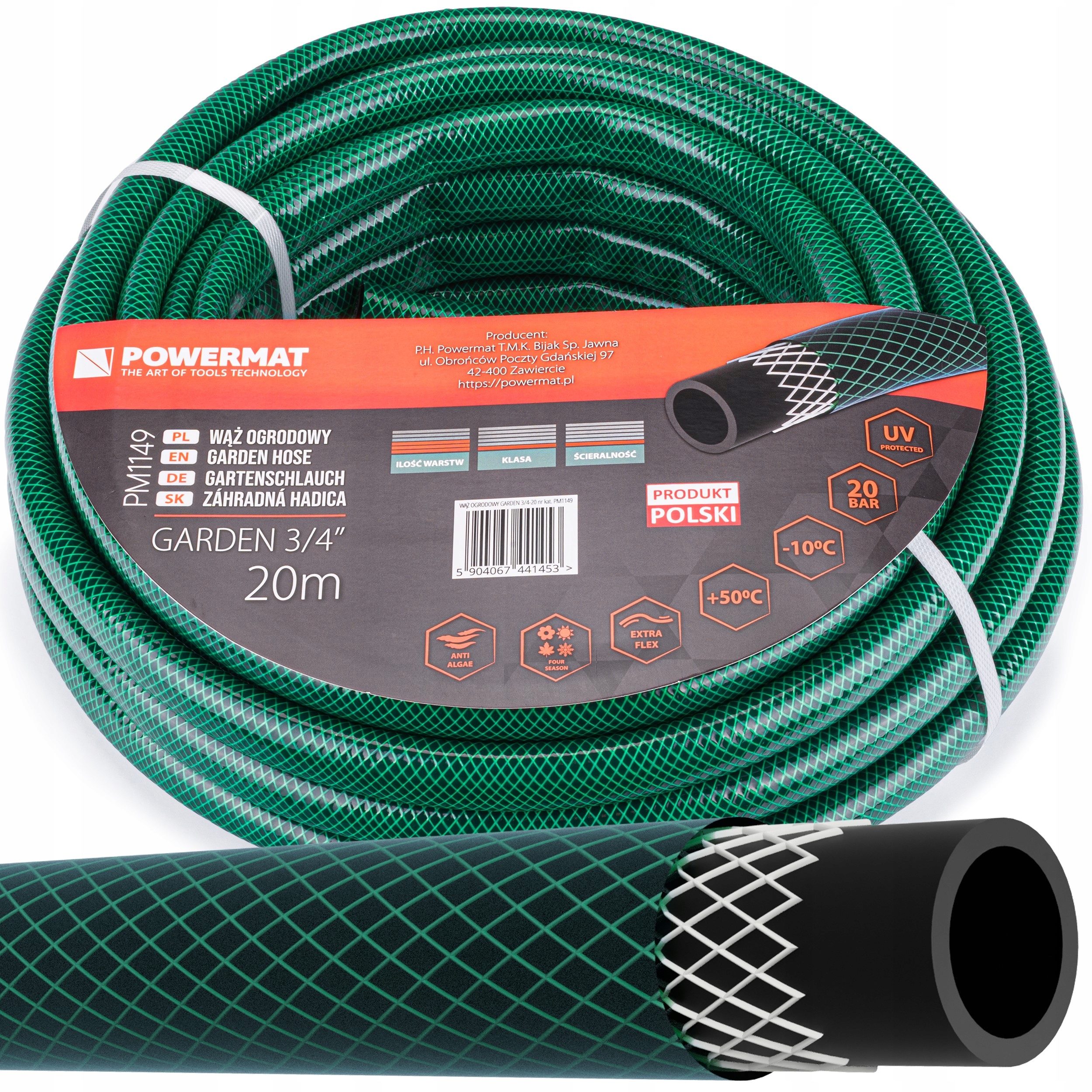 

Wąż Ogrodowy Do Wody 3/4'' 20m 3 Warstwowy 20 Bar