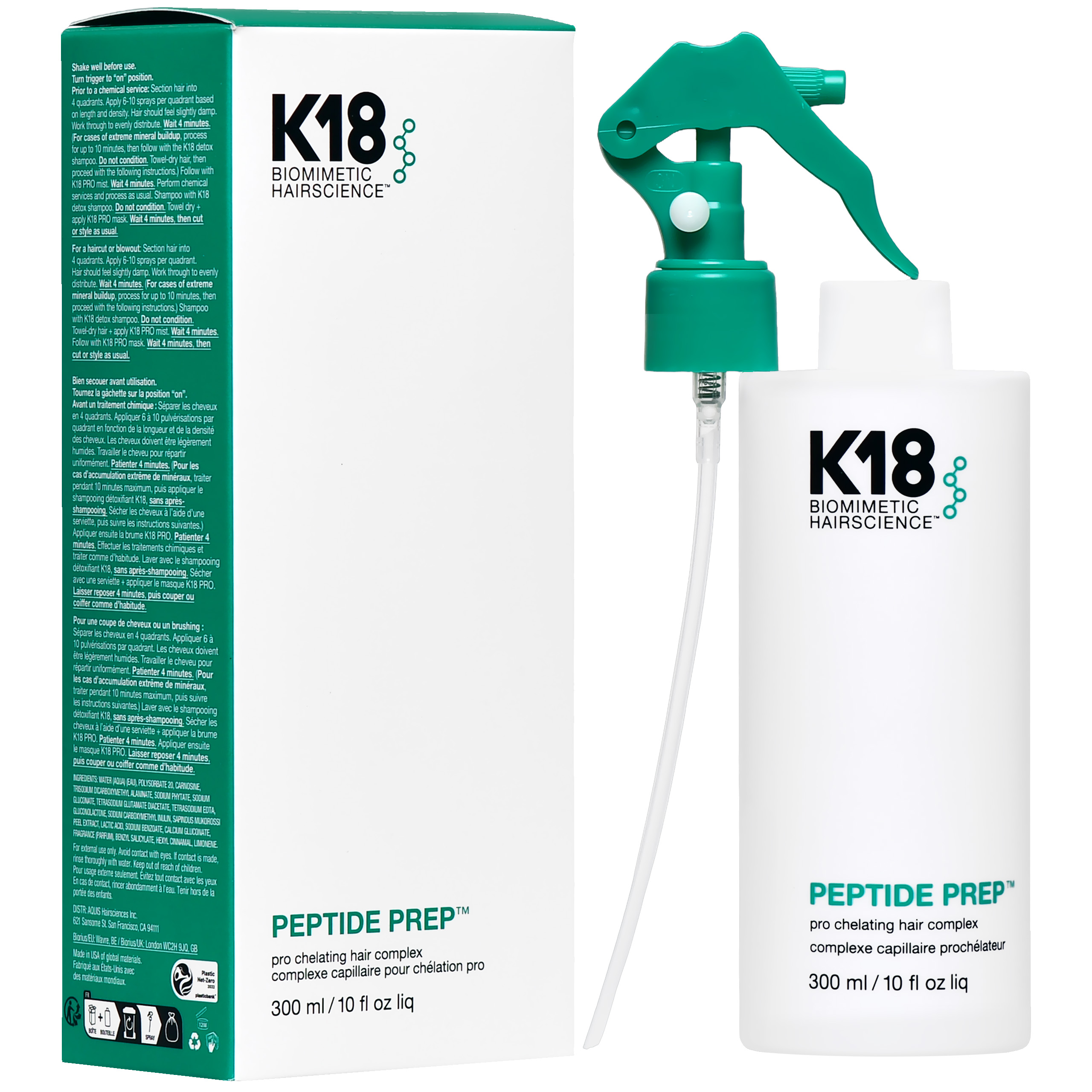 K18 Peptide Prep Kúra odstraní přebytek minerálů a kovů z vlasů během 4 minut.