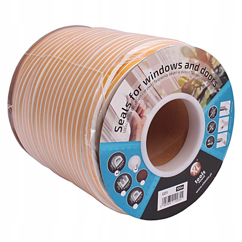 Těsnění Pro Okna Dveří Profil P Bílá Role 100M