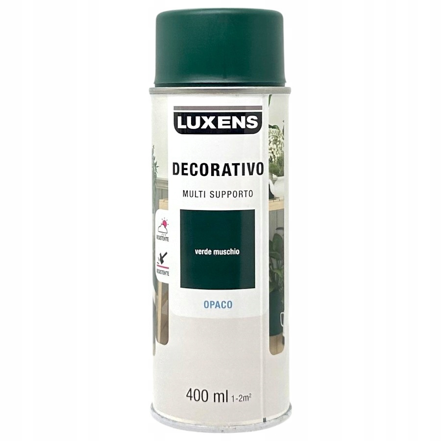 Luxens Lakier dekoracyjny Zielony Satynowy Spray 400ML Ral 6005