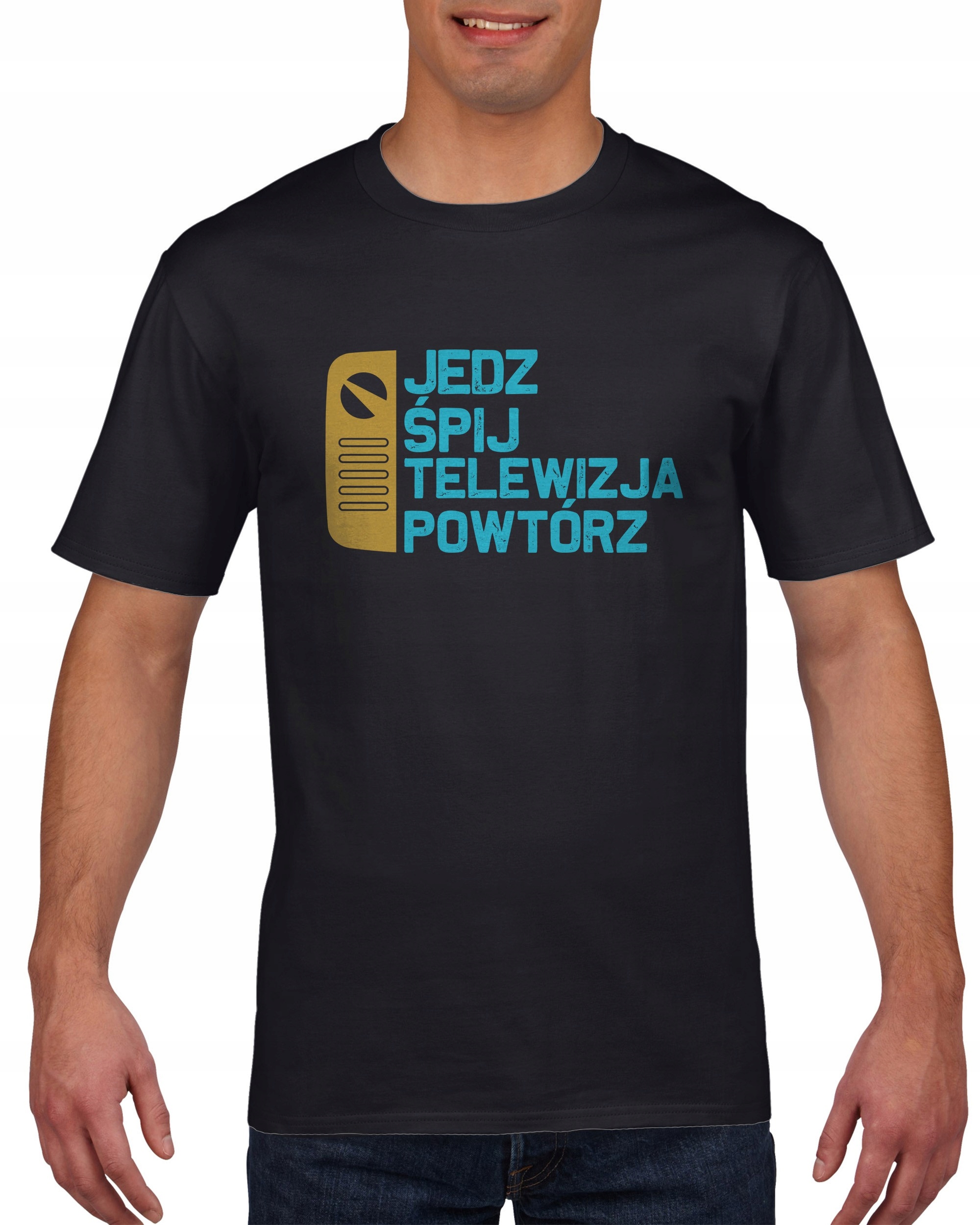 

Koszulka męska Jedz śpij telewizja powtórz XXL