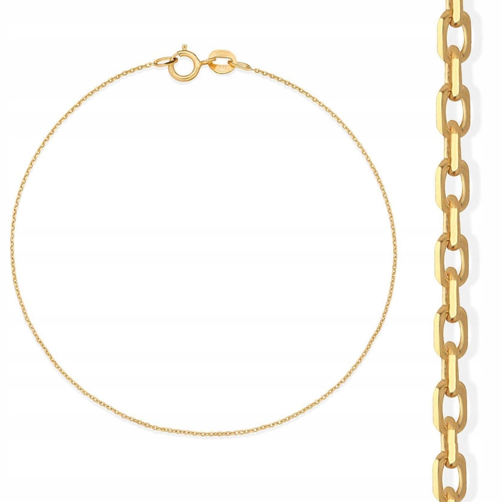 

Złota bransoletka 585 Ankier diamentowany 19 cm