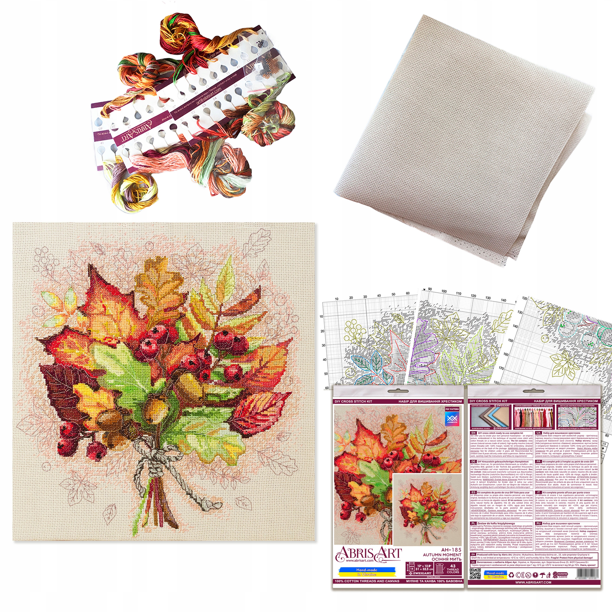 Diy sada pro křížovou výšivku Autumn okamžik mulinky vyšívací jehla, kanva