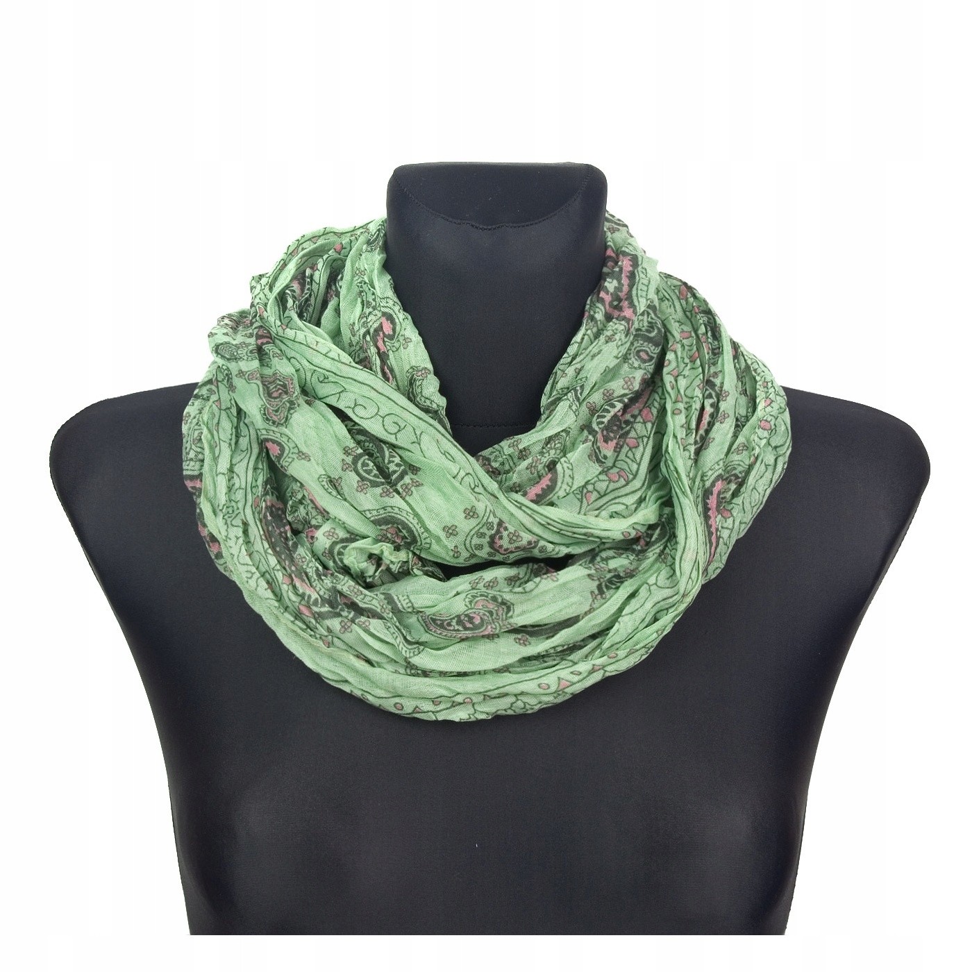 

Mały Komin szalik apaszka miętowy/różowy - 38