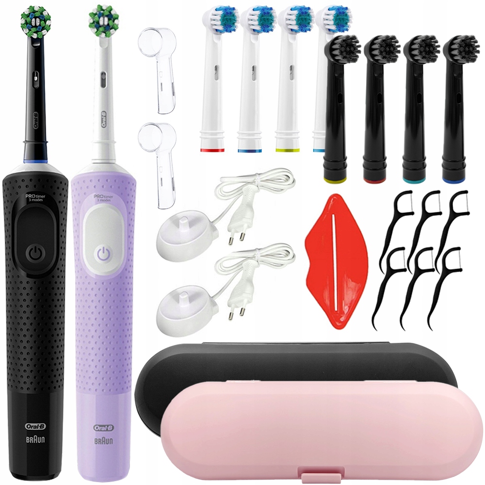 Dwupak Szczoteczka Elektryczna Oral-b Vitality Pro D103 Czarna Fioletowa