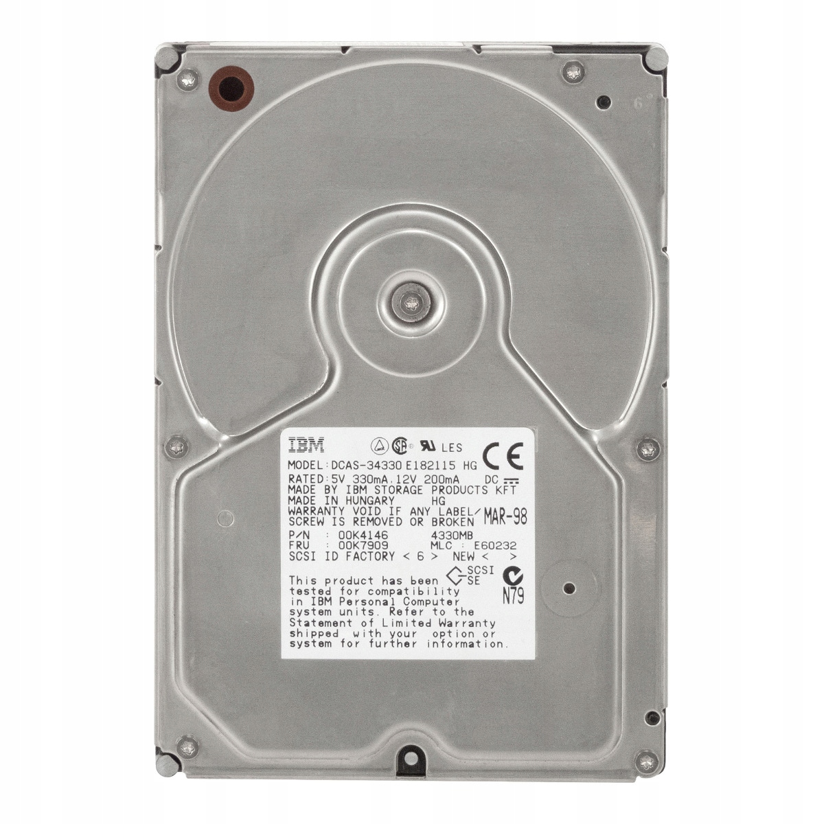 Ibm 00K7909 00K4146 4.3GB 5.4K Ultra Scsi 3.5'' DCAS-34330