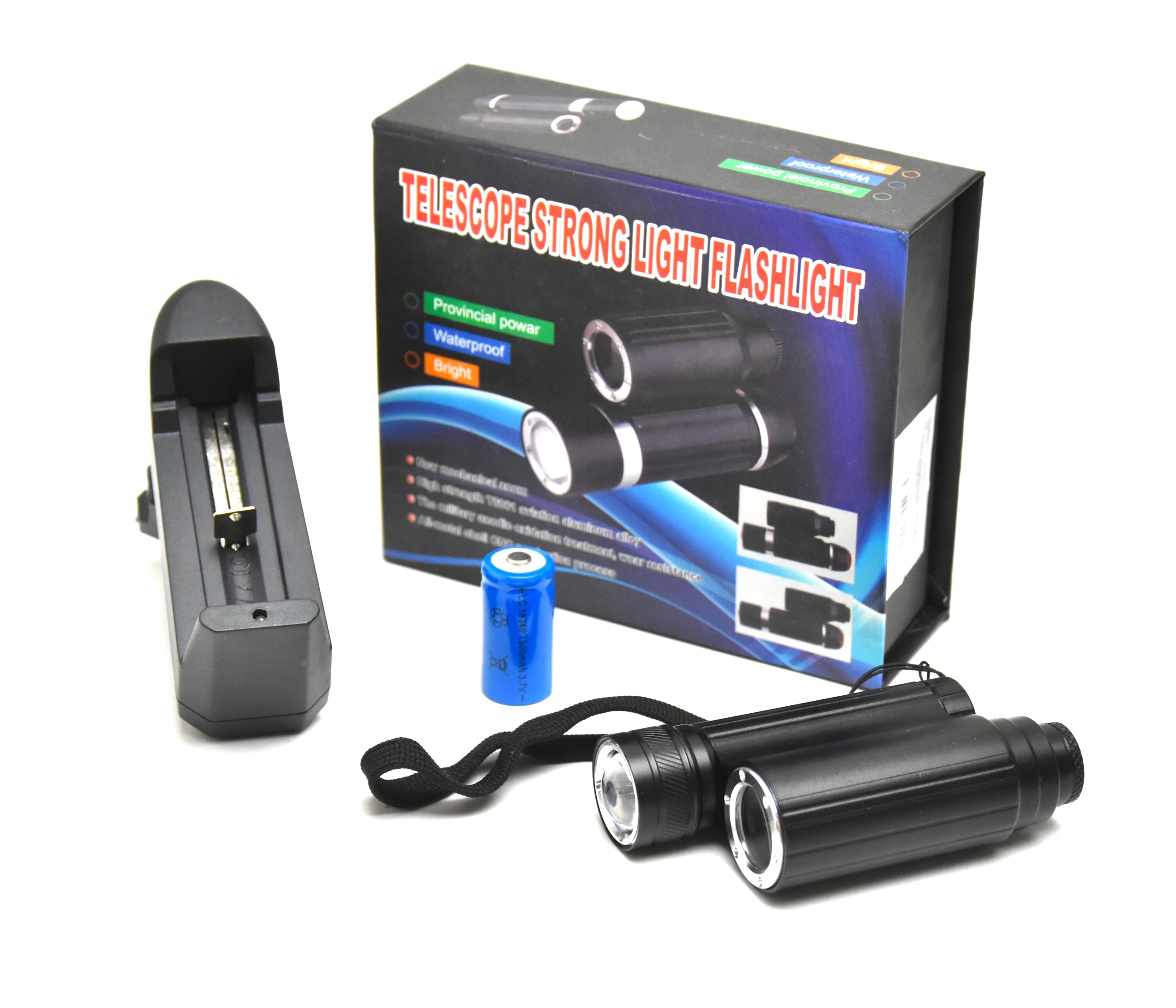 СВЕТОДИОДНЫЙ ФОНАРИК 5W БИНОКУЛЯРНЫЙ ПЕРЕЗАРЯЖАЕМЫЙ ОСМОТР