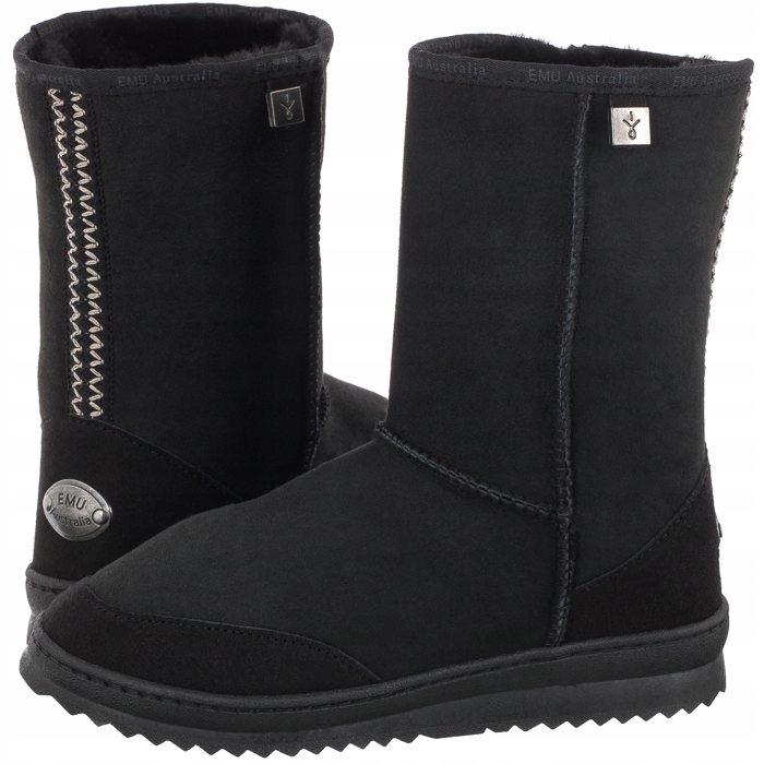 Boty Kozačky Obuv Emu Australia Platinum Outback Lo Black Černá