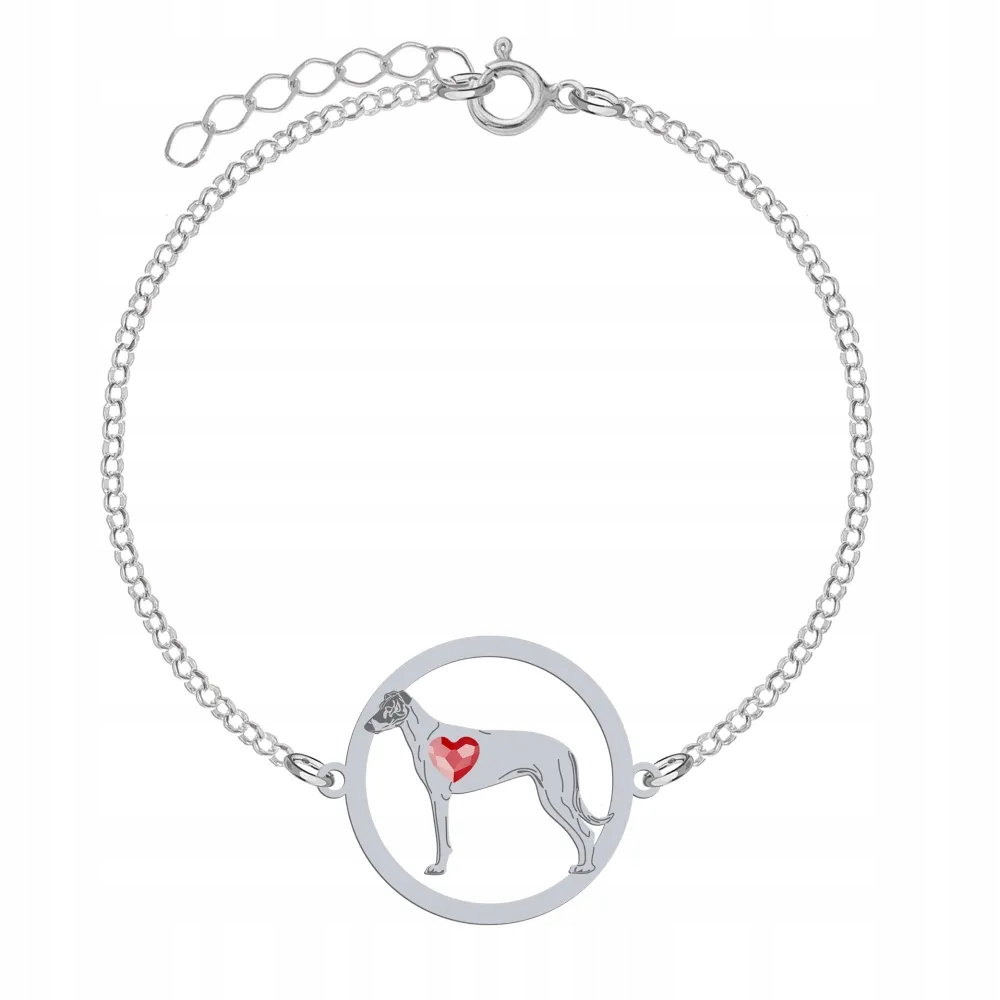 Stříbrný náramek Maďarský chrt 925 Šperky Dárek Gravírování Bonus