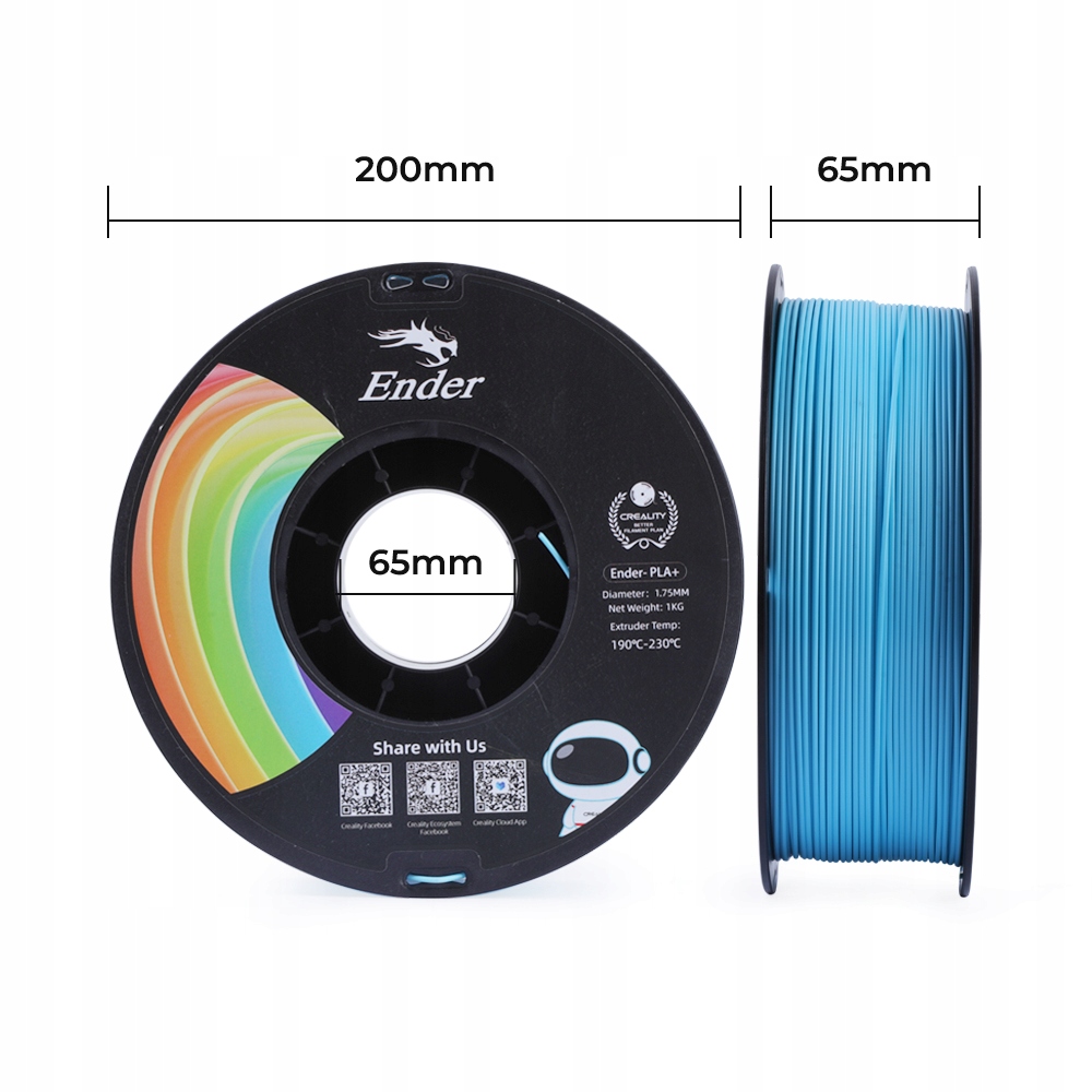 CREALITY 3D FILAMENT ENDER PLA + NIEBIESKI 1KG Średnica filamentu 1.75 mm