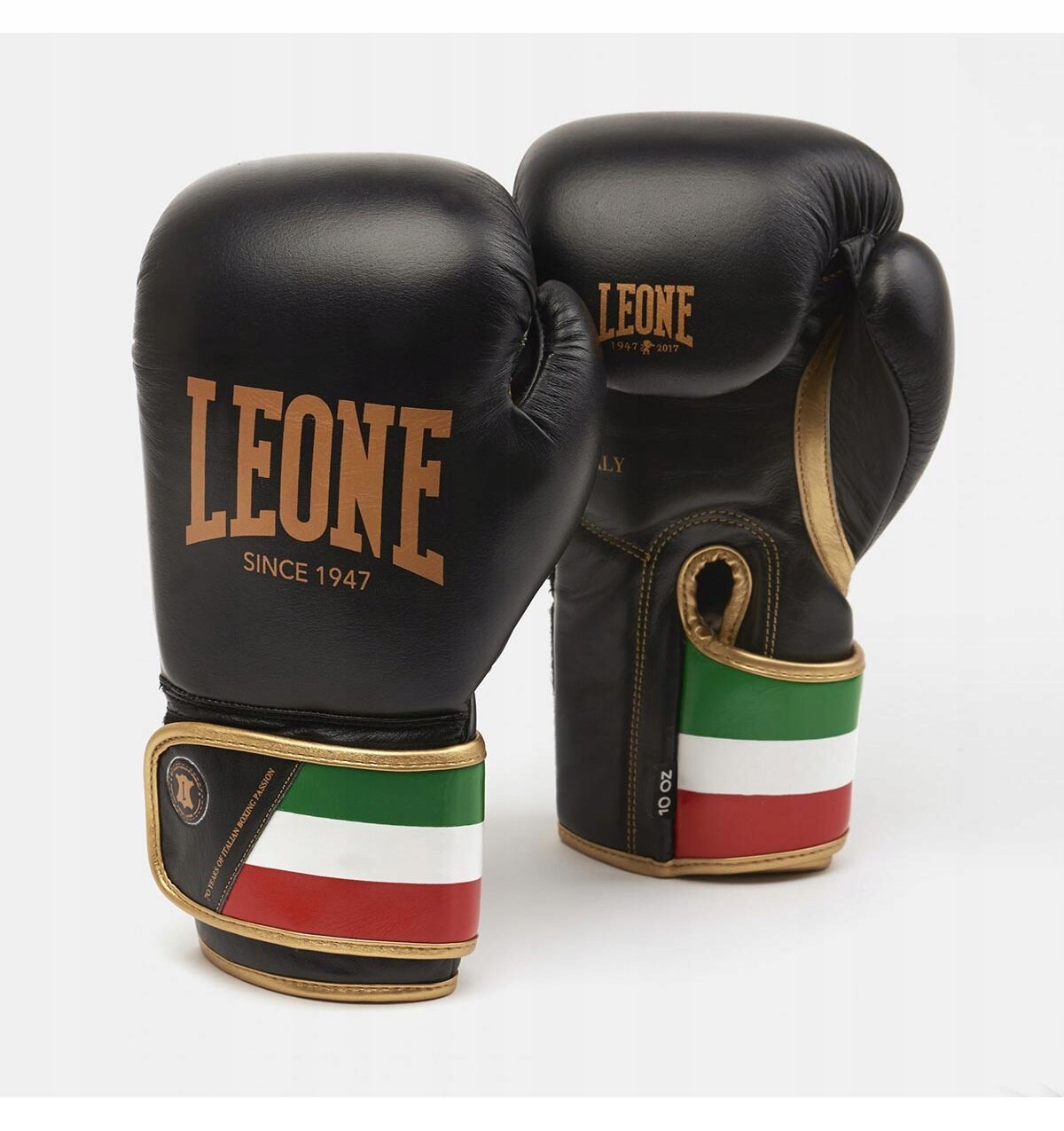 Boxerské rukavice Leone 1947 ITALY'47 kůže 100% černé 16 oz