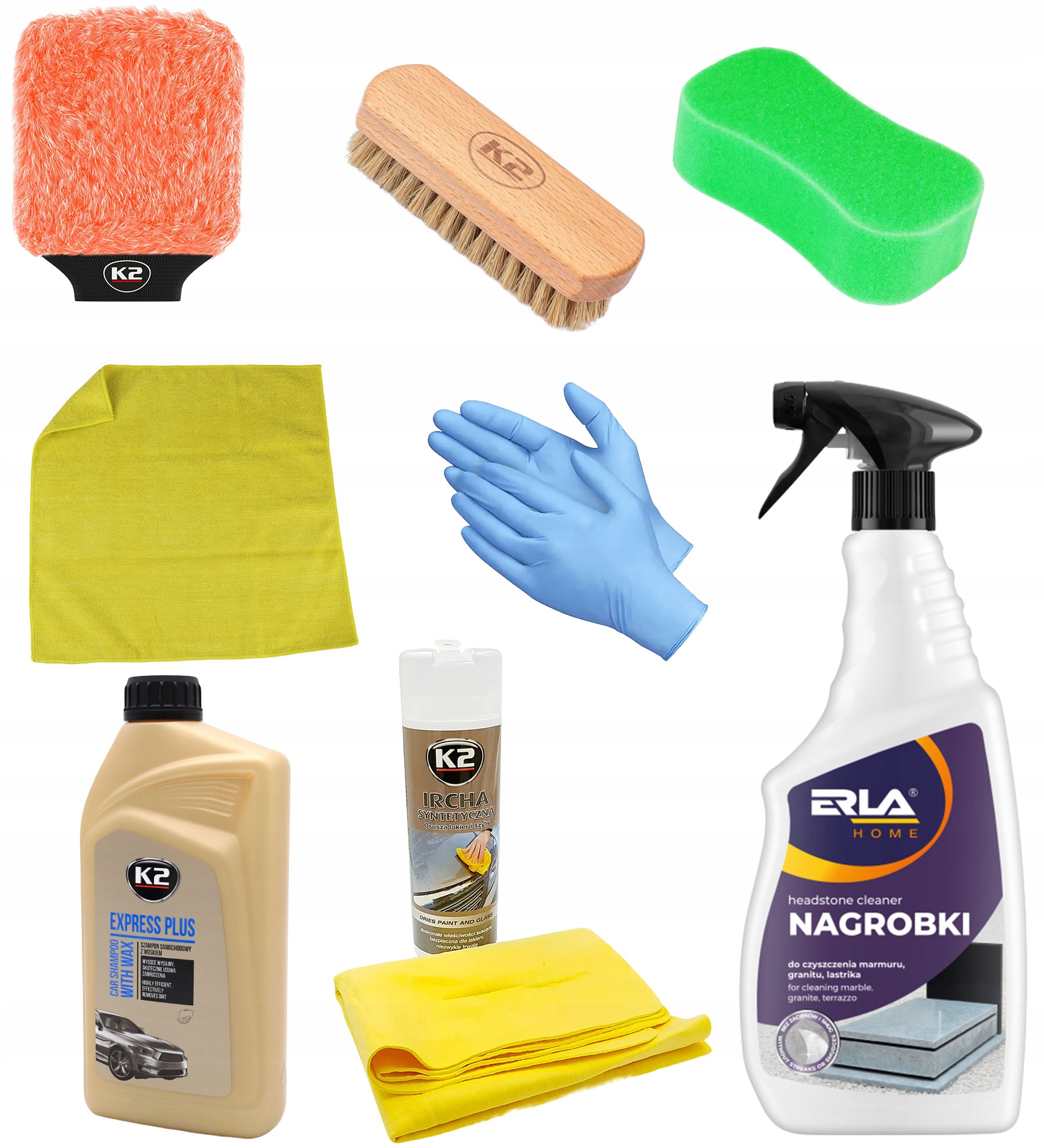 Levně Sada K2 Car Pro Čištění A Leštění Náhrobků Rukavice