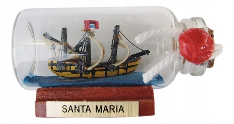 Miniaturowy statek w butelce Santa Maria 6cm