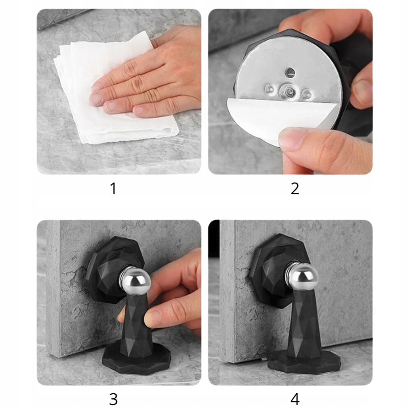 ODBOJNIK ODBÓJ DO DRZWI METALOWY MAGNETYCZNY STOPER OGRANICZNIK STAL CZARNY Kod producenta ODD0241L