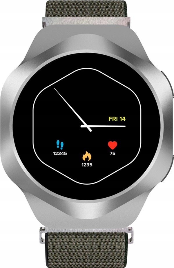 CANYON Smartwatch Hexagon 88 Rozmowy Bluetooth Srebrny — 13