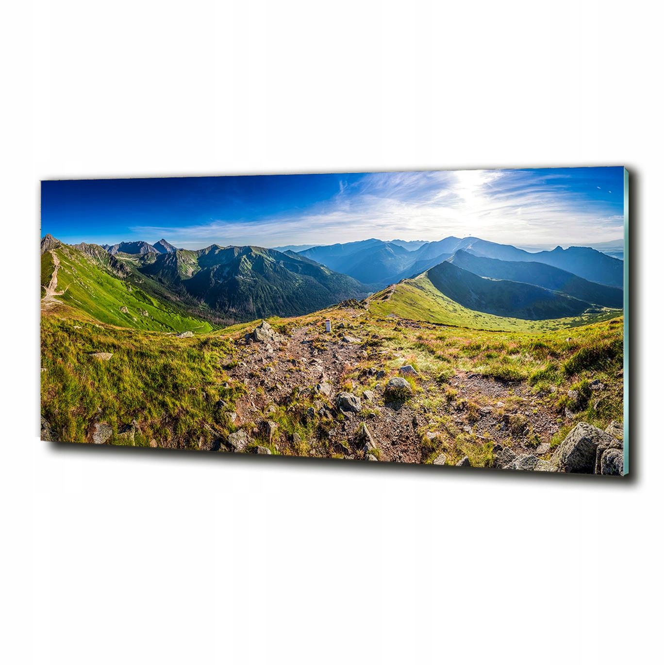 

Obraz szklany do salonu duży Panorama górska