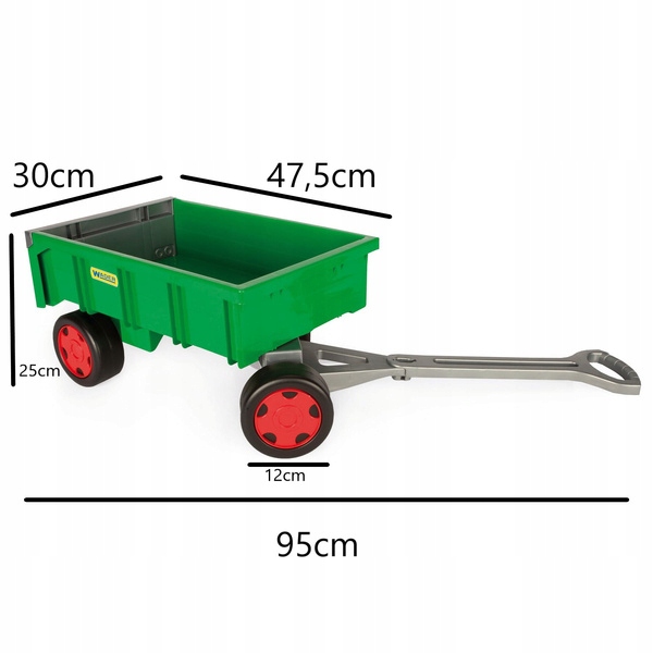 Wader 10915 Duży wózek przyczepa 60kg do piasku Wiek dziecka 12 m +