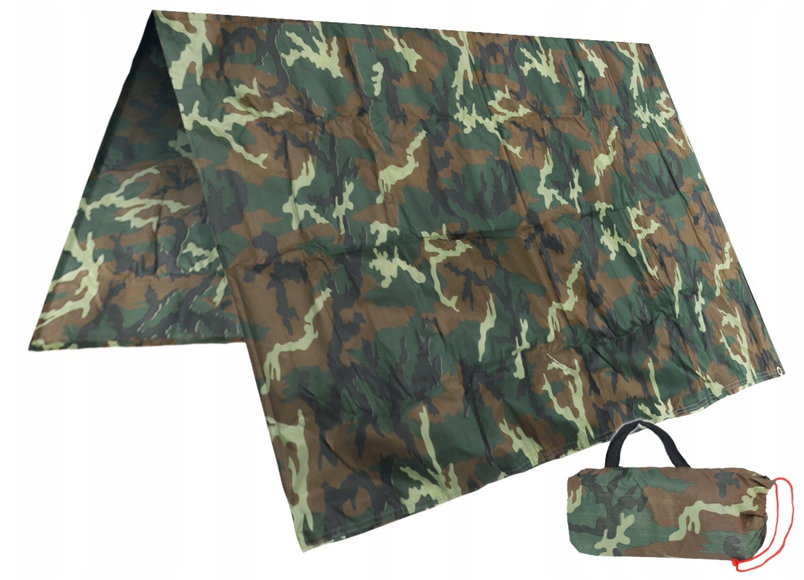 Płachta plandeka survivalowa biwakowa polowa moro Mfh Tarp 3x3 Woodland