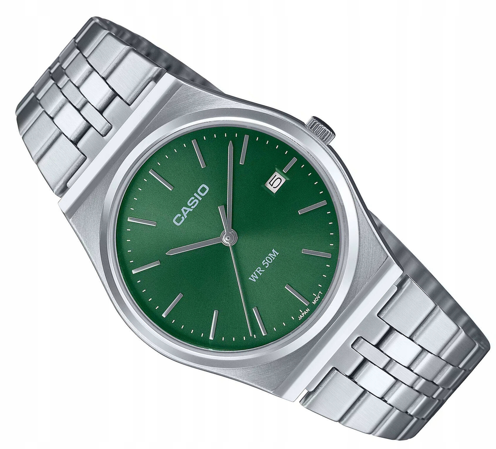 Ocelové Vodotěsné Klasické Hodinky Casio MTP-B145D -3AV Zelené